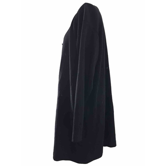 Vintage 1990s Linda Allard Ellen Tracy Wool Knit Minimalist Cardigan Sweater 14 - Picture 3 of 7